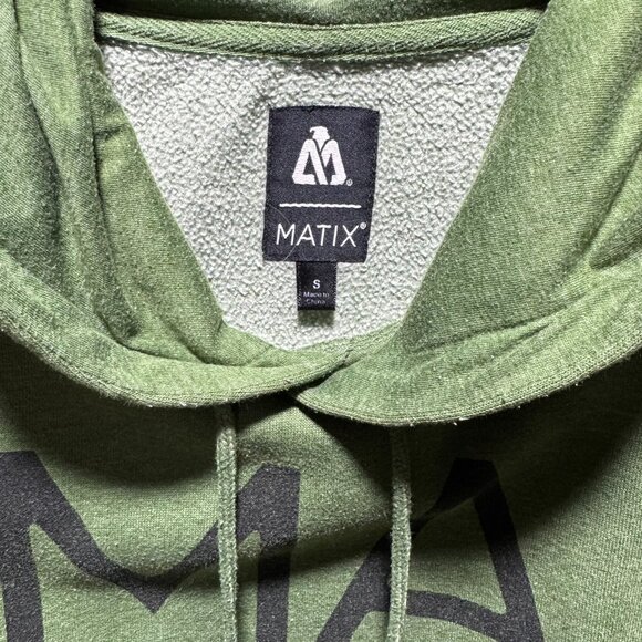 Matix Hooded Sweatshirt Green Mens Size S - Picture 3 of 8